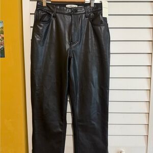 Abercrombie & Fitch Black Leather Look Pants